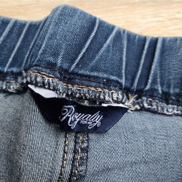NWT Royalty Faux Jean Comfortable Jogger  elastic waist rough hem  small - Picture 3 of 10